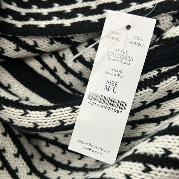 NWT WMBM RUANA graphic m/l White House Black market - Picture 4 of 5